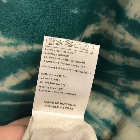 Maje Cameleon Skirt 38 tie dye teal green cream off white - Picture 10 of 11